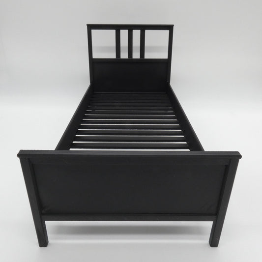 1/6 Scale Doll Furniture Bed Frame Black Single Twin Ikea Hemnes Style 3 Piece Barbie Integrity Toys FR Bratz 1:6 Diorama