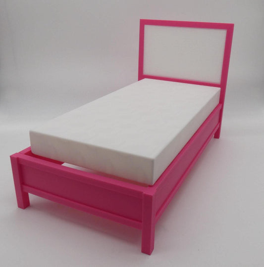 1/6 Scale Doll Furniture Bed With Mattress And Headboard Single/Twin Sausalito Style Choose Your Colors Barbie Integrity Bratz 1:6 Diorama