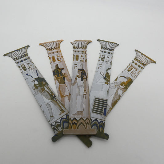5 Pack Textured Egyptian Themed Bookmark Set Created With HueForge, Unique 3D Printed For Collection, Gift For Book Lovers Or History Buffs