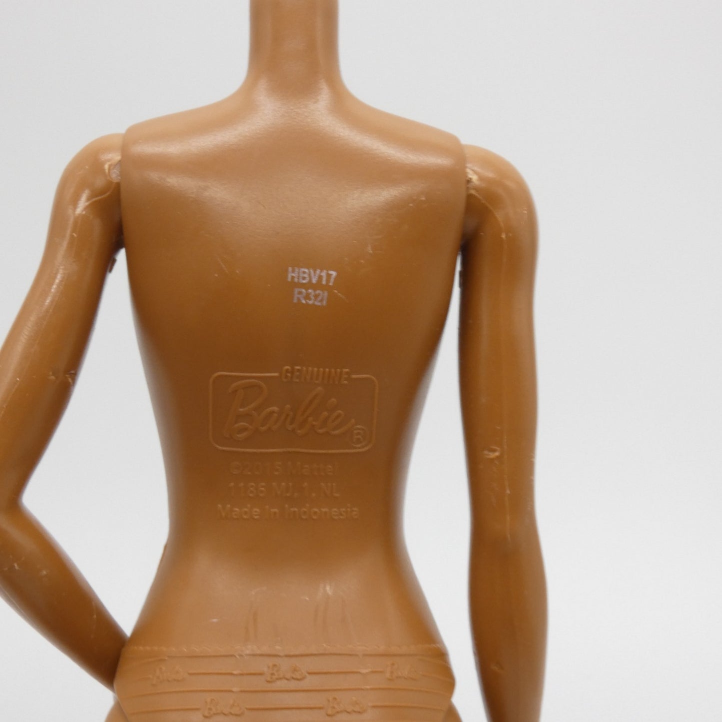 Barbie Fashionistas 185 Doll Body Only Heel Feet AA Dark Skin 2022 Mattel HBV17