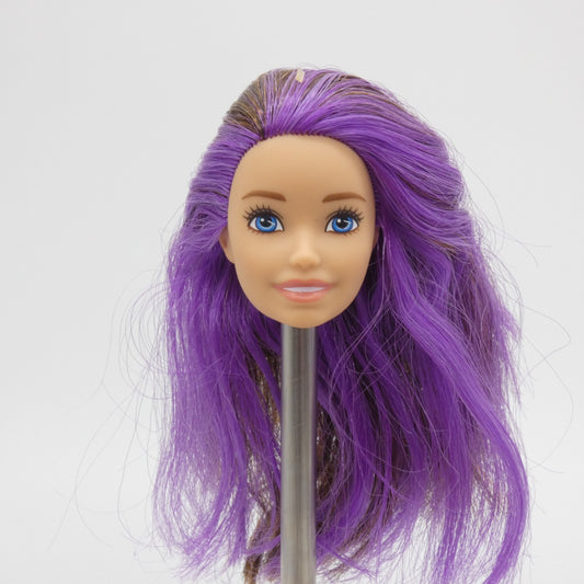 Barbie Skipper Doll Head Brown Purple Hair 2022 Mattel Babysitters Inc GXT34