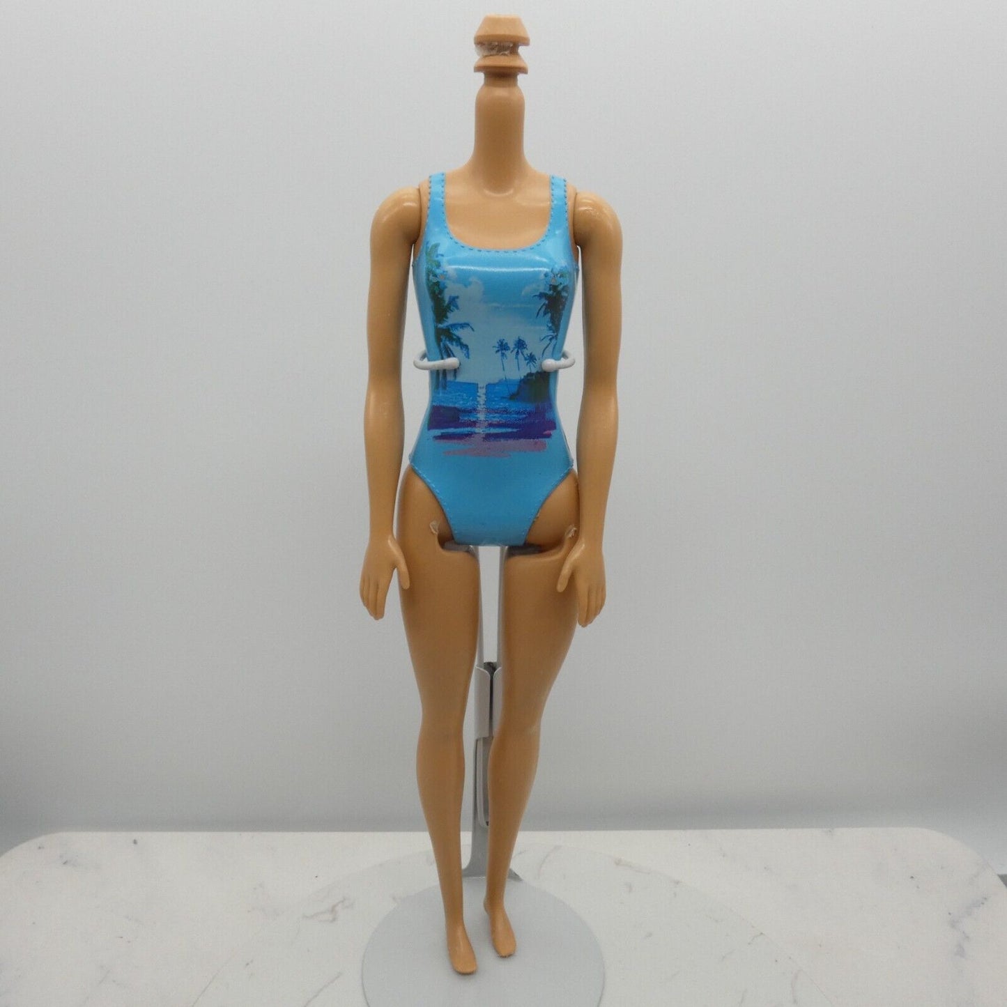 Barbie Water Play Beach Doll Body Medium Light Skin Molded Swimsuit 2016 DGT81