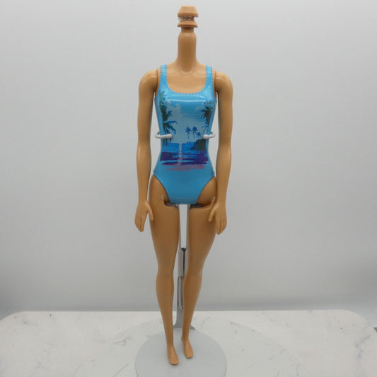 Barbie Water Play Beach Doll Body Medium Light Skin Molded Swimsuit 2016 DGT81