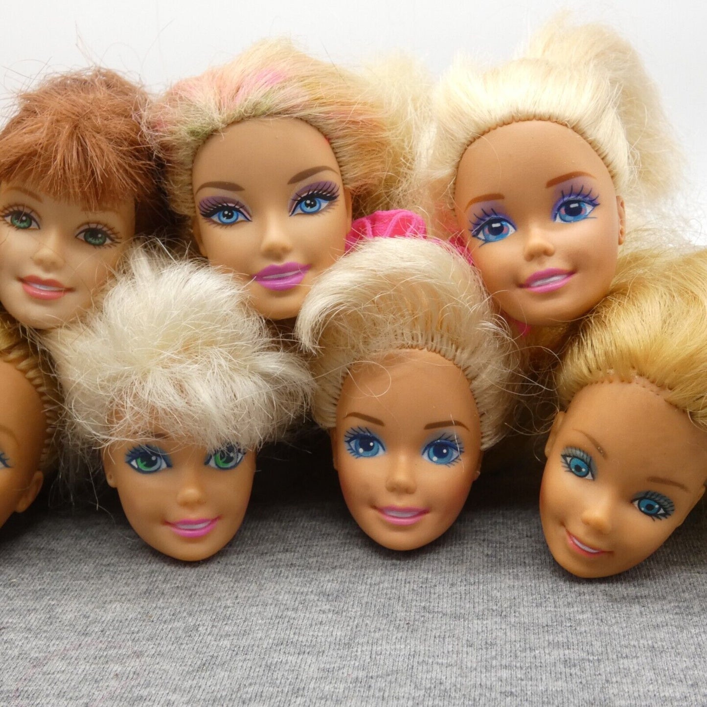 Barbie Doll Head Lot 10 Heads SuperStar Generation Girl Blonde Red Hair Mattel