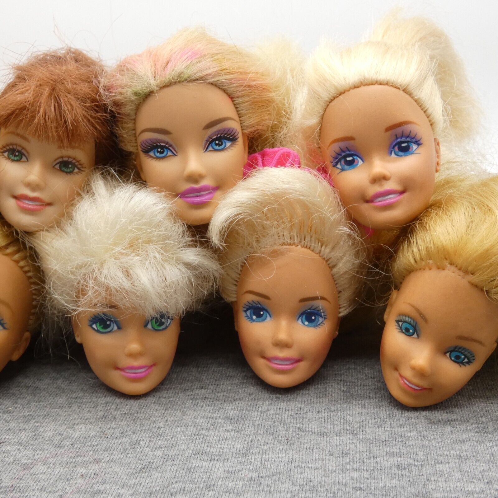 Barbie Doll Head Lot 10 Heads SuperStar Generation Girl Blonde Red Hair Mattel