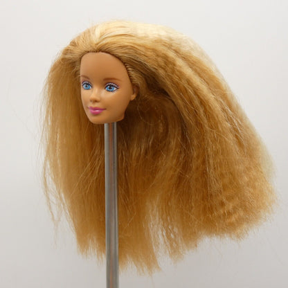 Barbie Butterfly Art Doll Head Mackie Face Red Crimped Hair Medium Light Skin