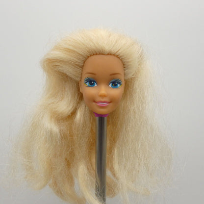 Barbie Western Fun Doll Head Only Long Blonde Wavy Hair 1989 Mattel 9932