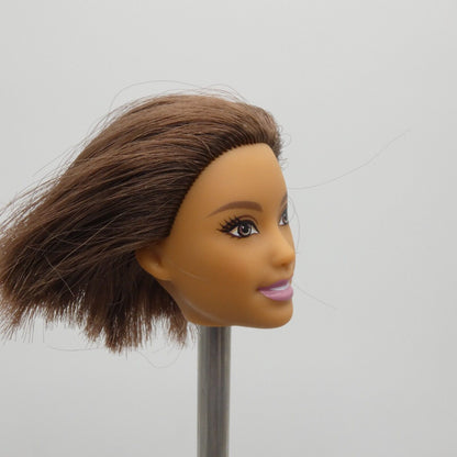 Barbie Surprise Careers Doll Head Hispanic Olivia Face Cut Brown Hair 2019 GFX86