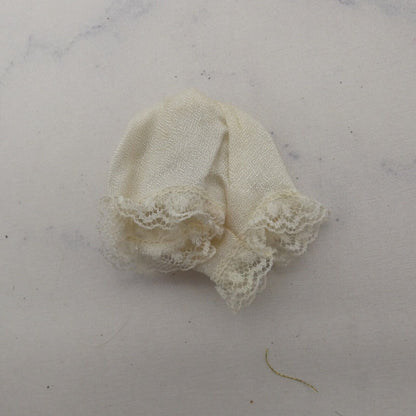 Barbie Doll Size Undergarment Ivory Off-White Bloomers Lace Hem Elastic Waist