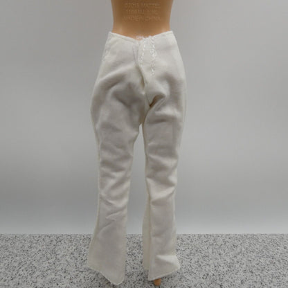 Barbie Doll Size Pants White Slacks Trousers Chinos Flared Leg Boot Cut Clone