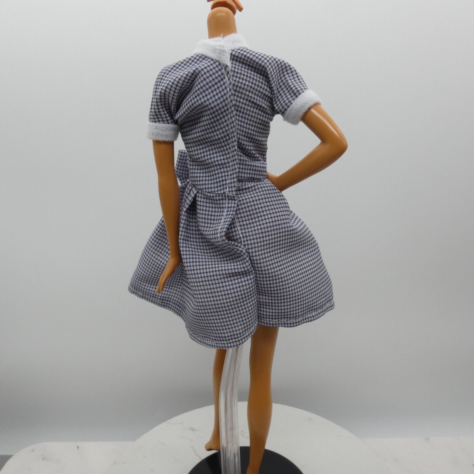 Barbie Doll Size Fashion Dress Black White Check Retro Lucy Fits Model Muse MTM