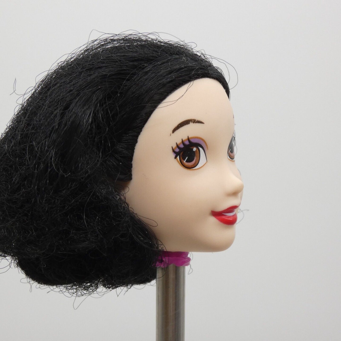 Disney Royal Shimmer Snow White Doll Head Only Black Curly Wavy Hair Hasbro