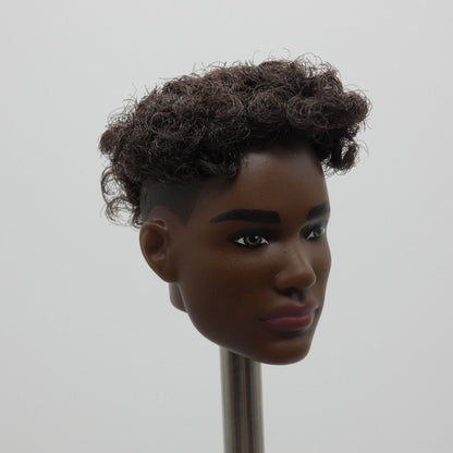 Barbie Looks 25 AA Doll Head Ken Basic Face Dark Skin Rooted Hair HRM17 2024 M1