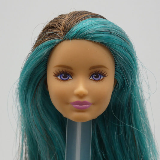 Barbie Puppy Chase Skipper Doll Head Brown Blue Hair Closed Mouth 2016 DMB27