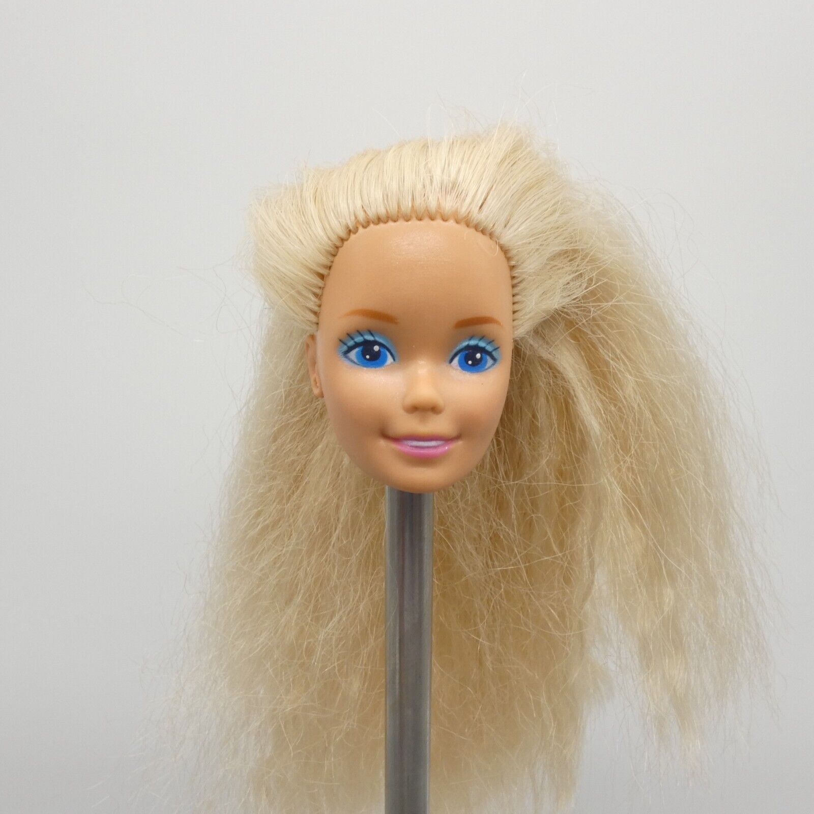 Barbie Feeling Fun Doll Head Superstar Face Long Blonde Crimped Hair 1988 1189