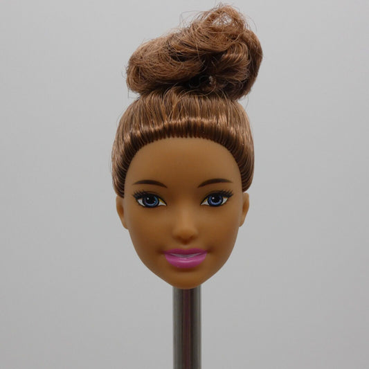 Barbie Ballet Doll Head Only Olivia Pizzazz Face Brown Hair Bun Medium Skin