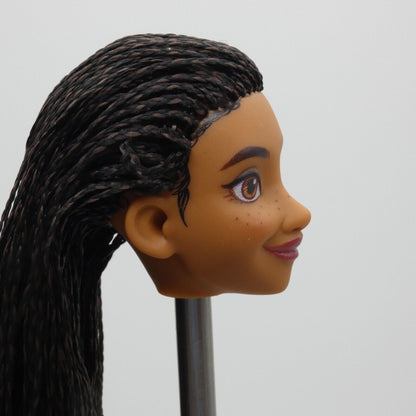 Disney Wish Asha Doll Head Freckles Micro Braids Medium Light Skin Mattel HPX23