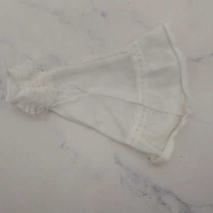 Barbie Doll Size Dress White Silky Satin Like Strapless Sweetheart Lace Accent