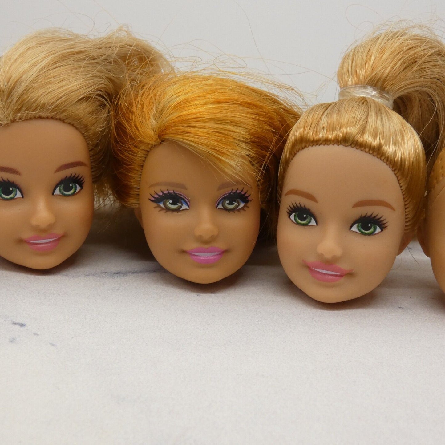 Barbie Sister Doll Head Lot of 5 Heads Stacie Face Strawberry Blonde Green Eyes