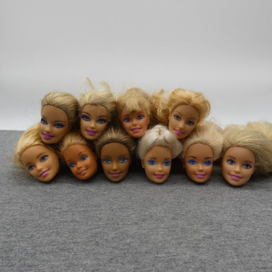 Barbie Doll Head Lot of 10 Heads SuperStar Millie Generation Girl CEO Blonde