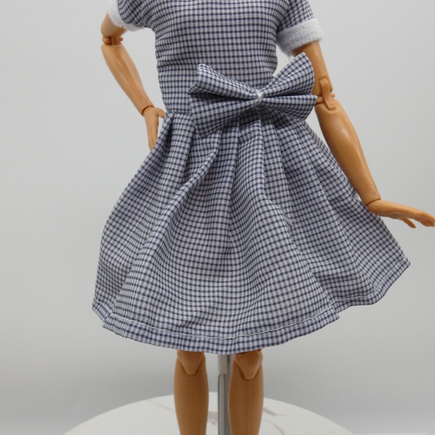 Barbie Doll Size Fashion Dress Black White Check Retro Lucy Fits Model Muse MTM