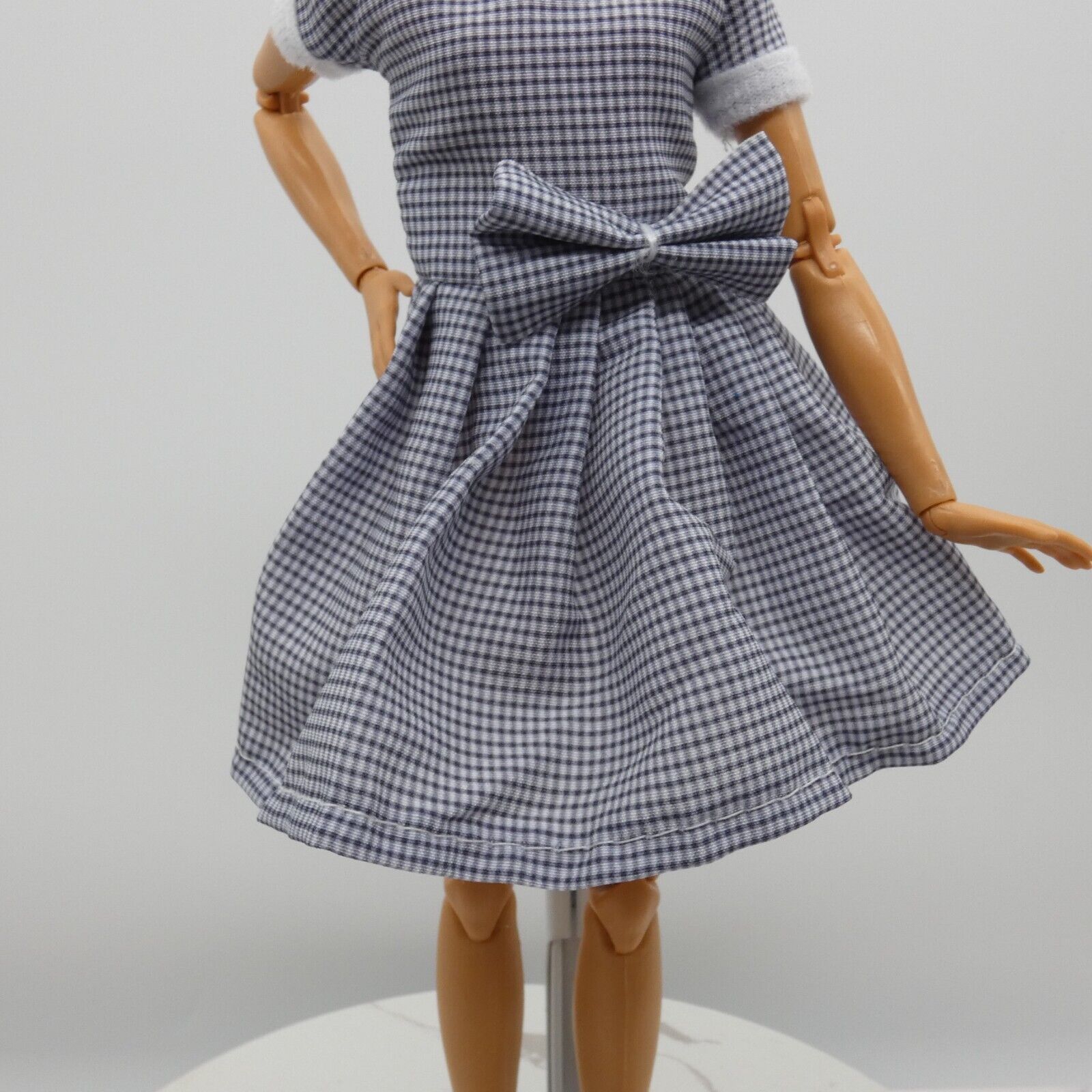 Barbie Doll Size Fashion Dress Black White Check Retro Lucy Fits Model Muse MTM