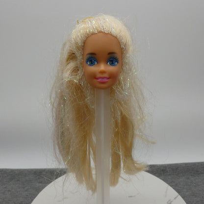 Barbie Mermaid Doll Head Only 1992 SuperStar Blonde Tinsel Hair 1434 Mattel