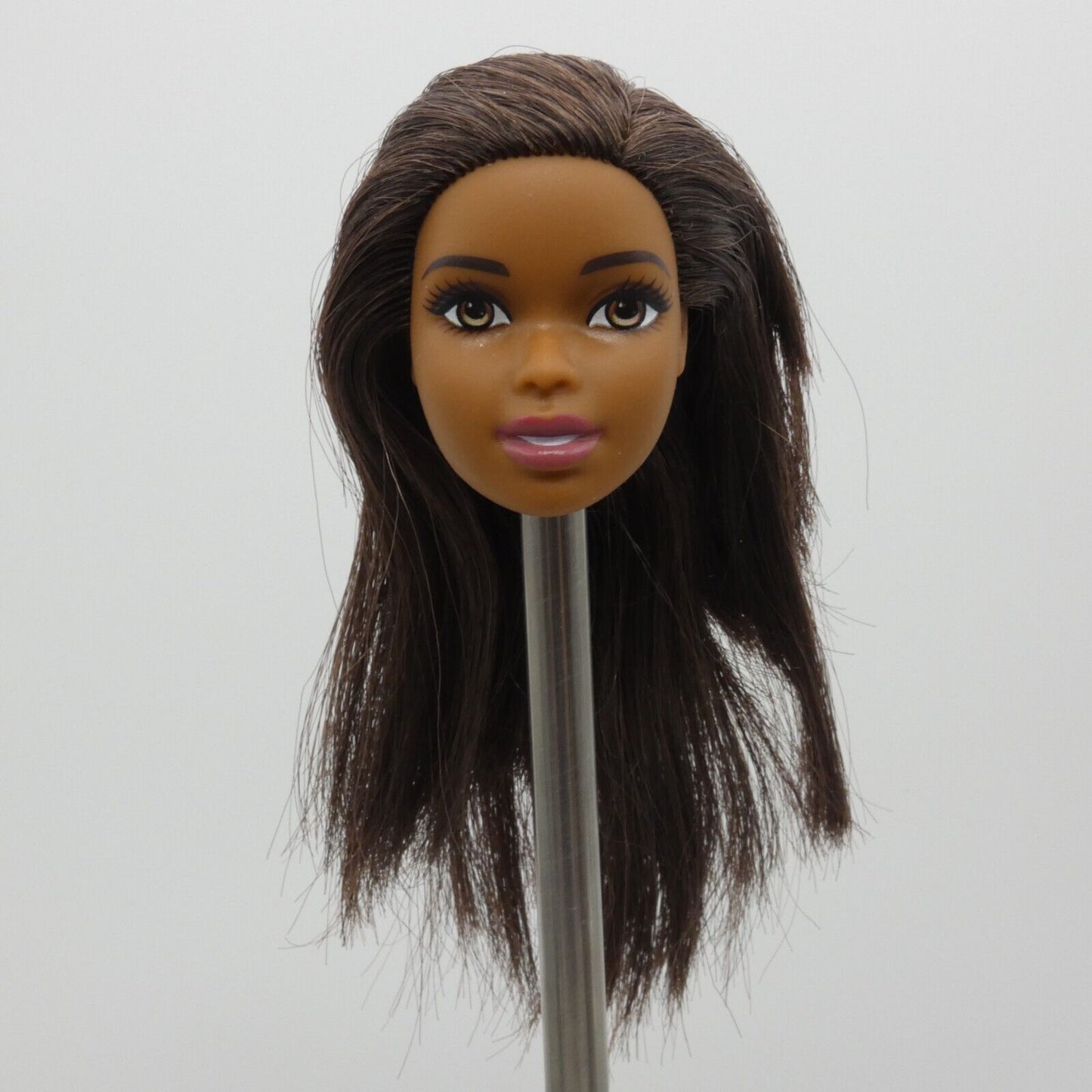 Barbie African American Doll Head Asha Face Medium Skin Tone Brown Eyes Mattel