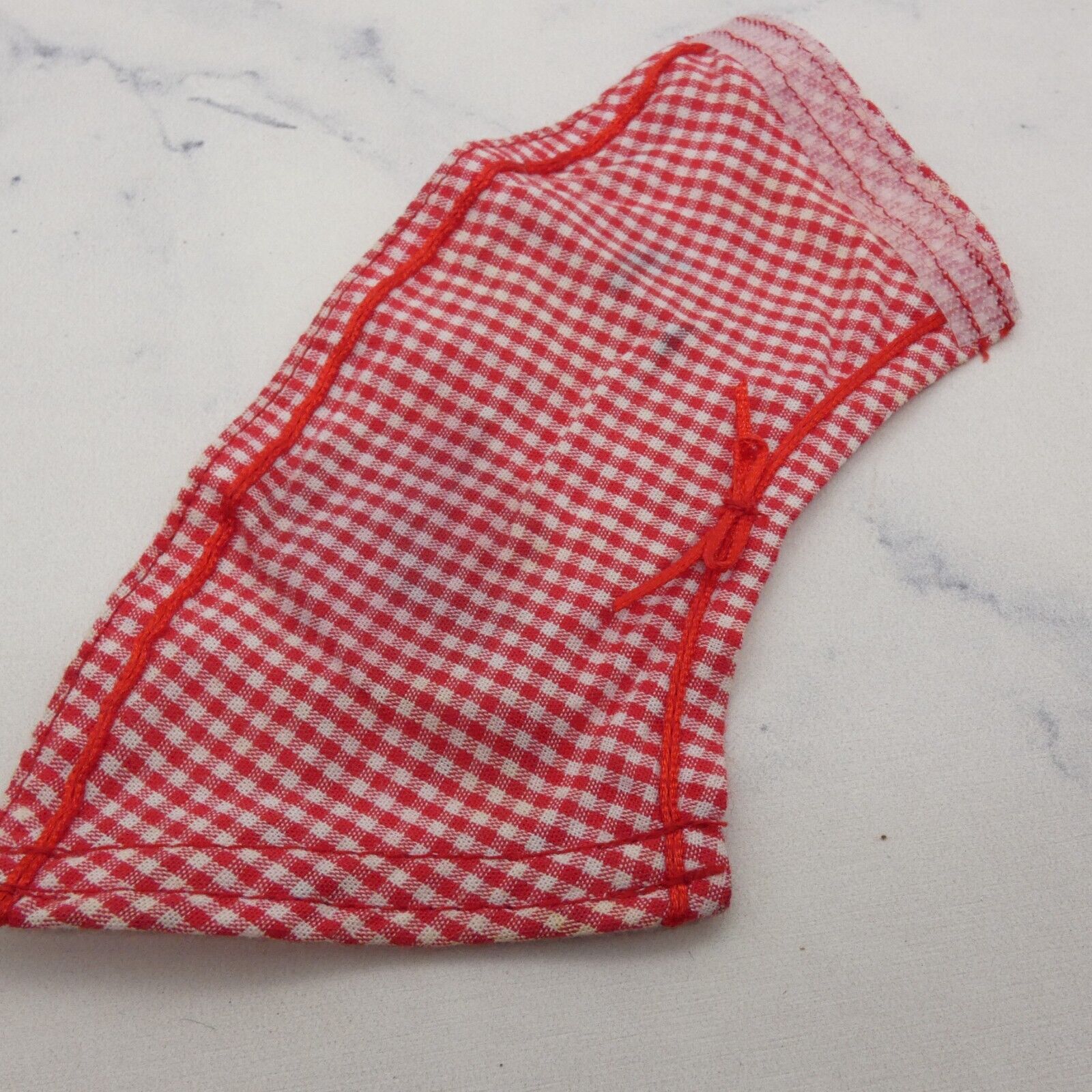 Barbie Doll Size Skirt Pink Floral Print Reversible Red Gingham Checkered