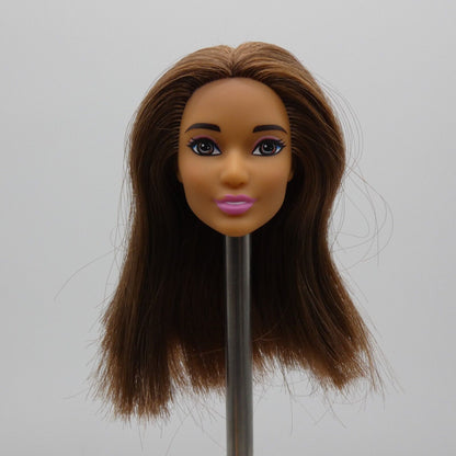 Barbie Dreamtopia June Face Doll Head Brown Hair Medium Light Skin FVR05 Mattel