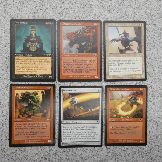 Lot of 6 MAGIC The Gathering Cards Legions Set Builder Starter Pack MTG A01