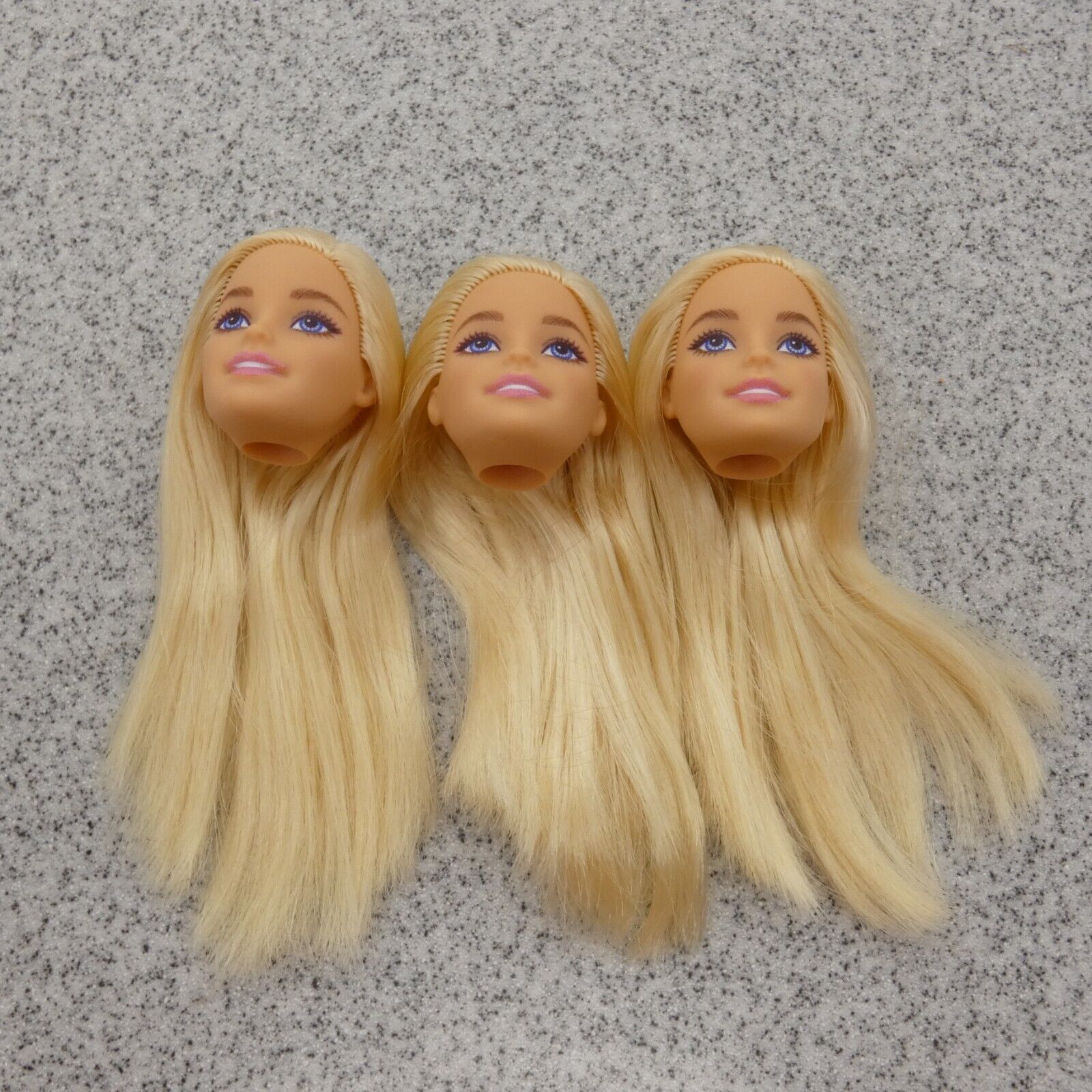 Barbie Fashionistas 193 Doll Head Lot of 3 Millie Face Blonde Medium Light HJT13