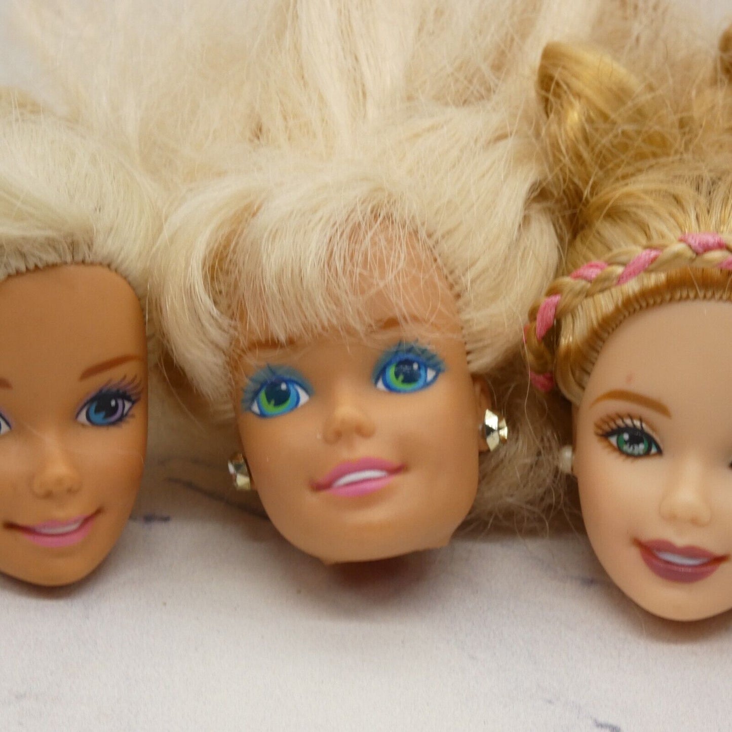 Barbie Doll Head Lot of 4 Heads SuperStar Blonde 80s 90s Mattel JY5