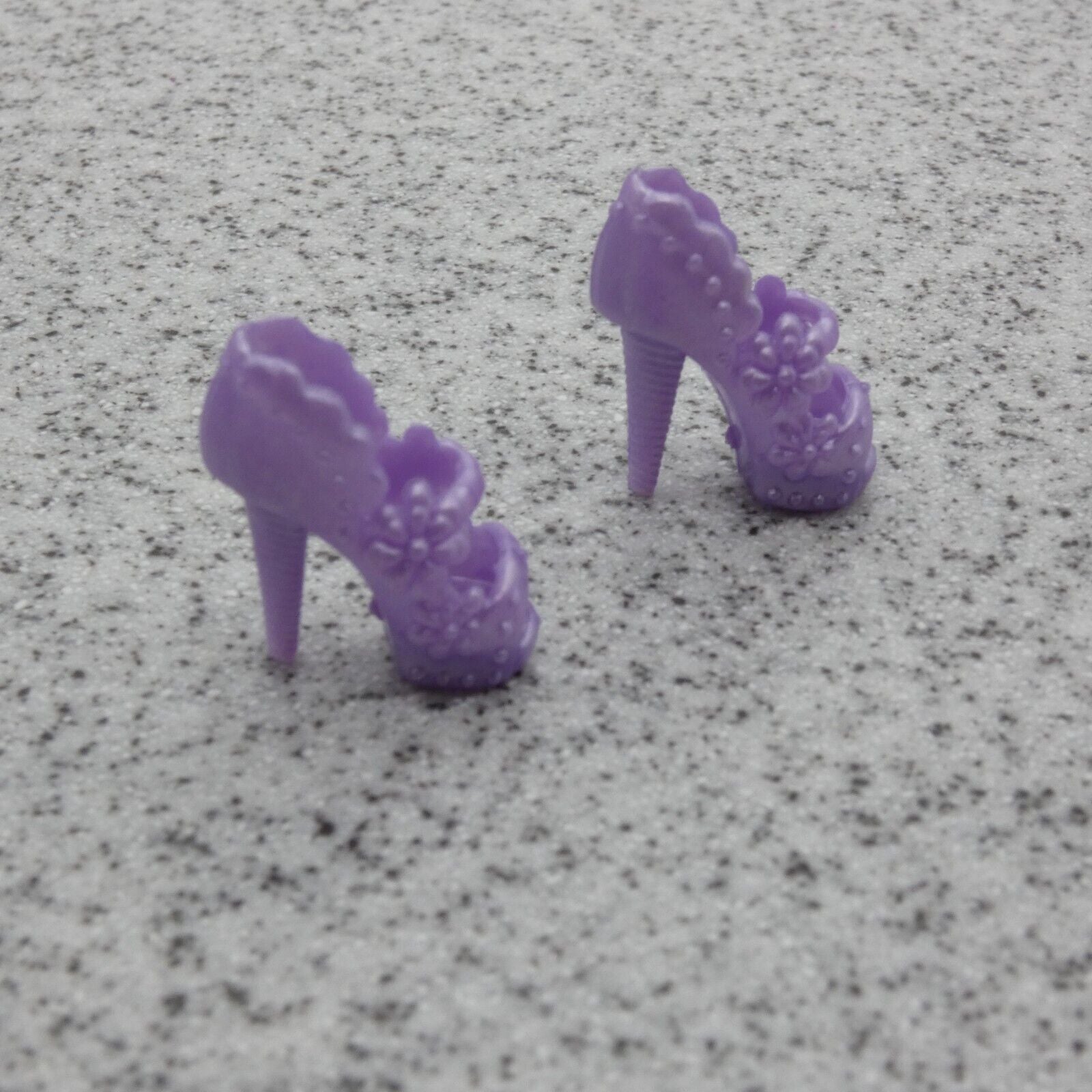 Barbie Doll Size Shoes High Heel Purple Open Toe Sandals Studded Pumps Clone