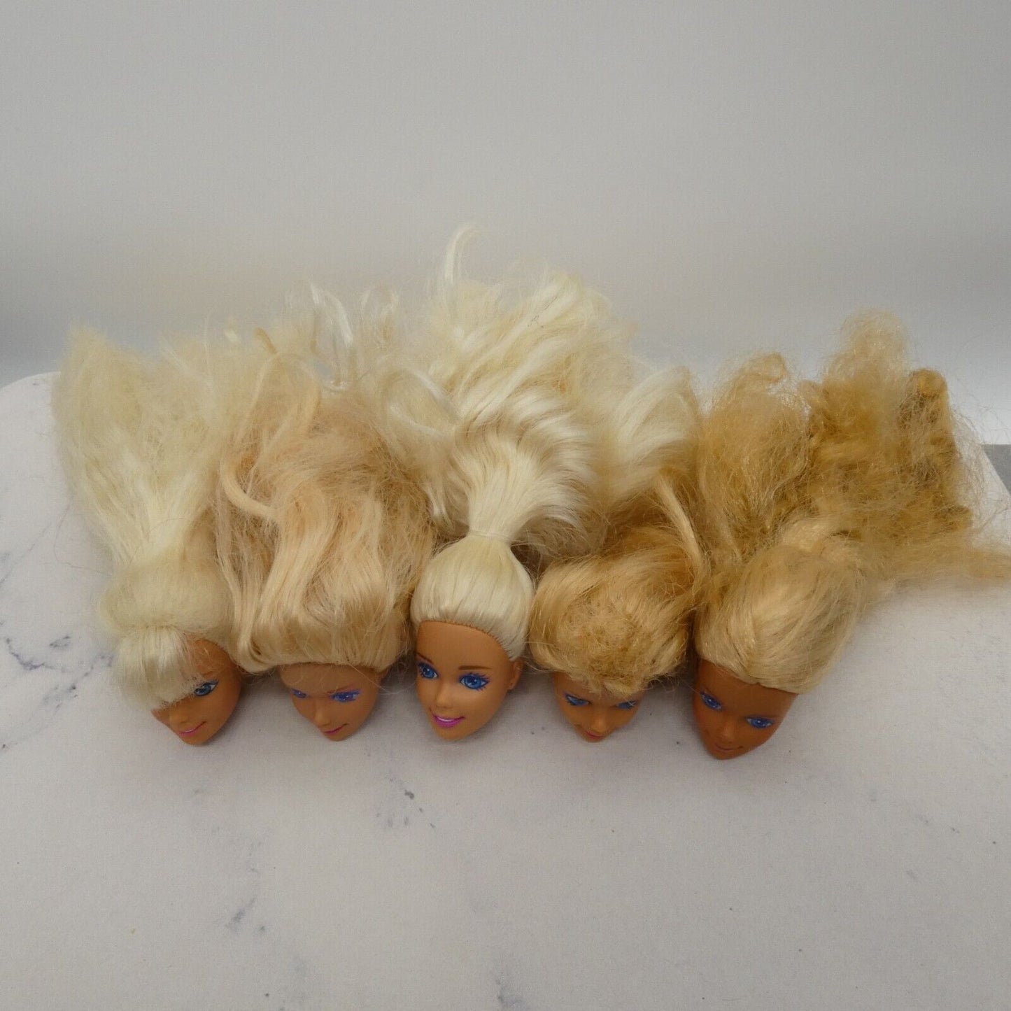 Barbie Doll Head Lot of 5 Heads SuperStar Long Blonde 80s 90s Mattel JY11