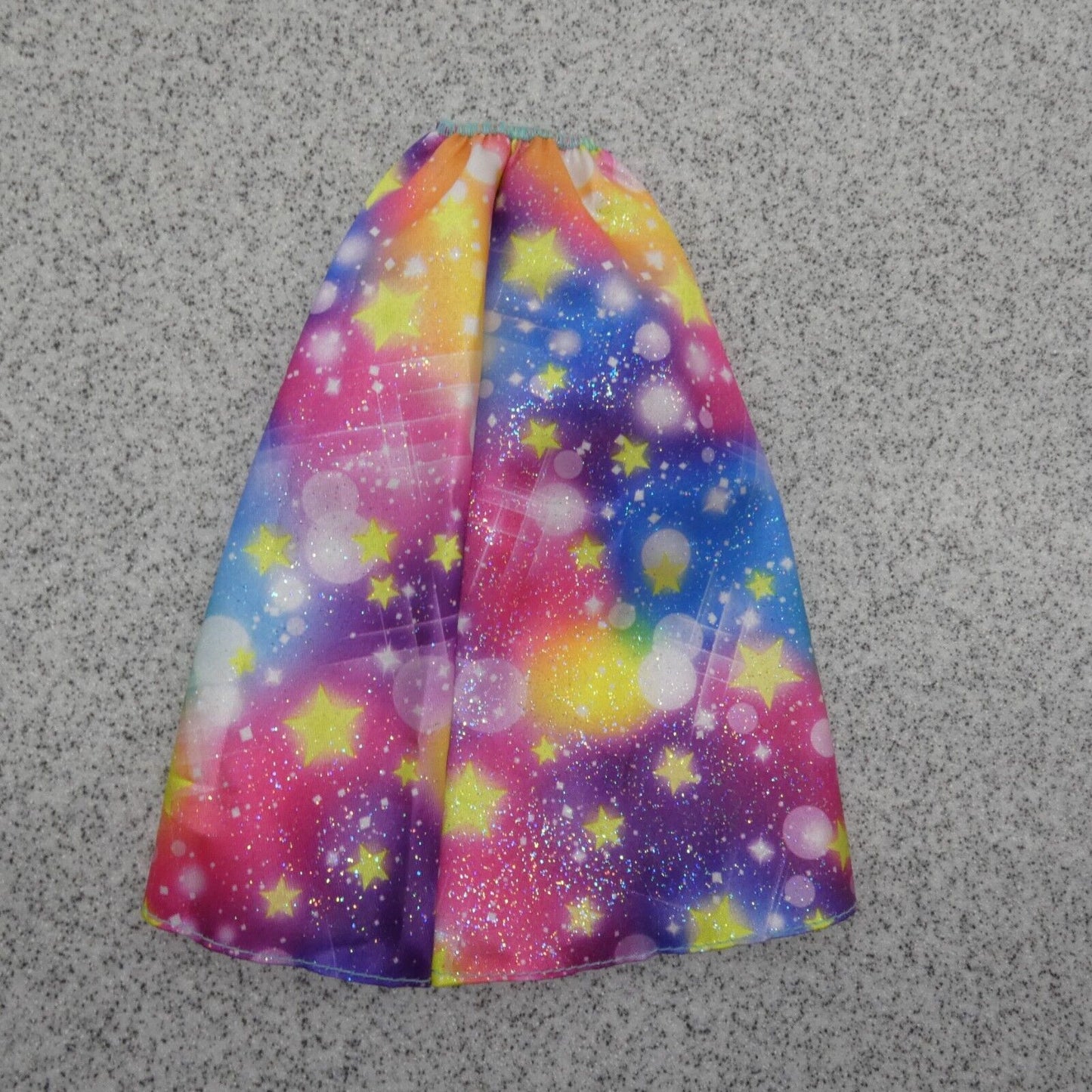 Barbie Doll Size Skirt Full Length A-line Rainbow Glitter Shimmer Multicolor