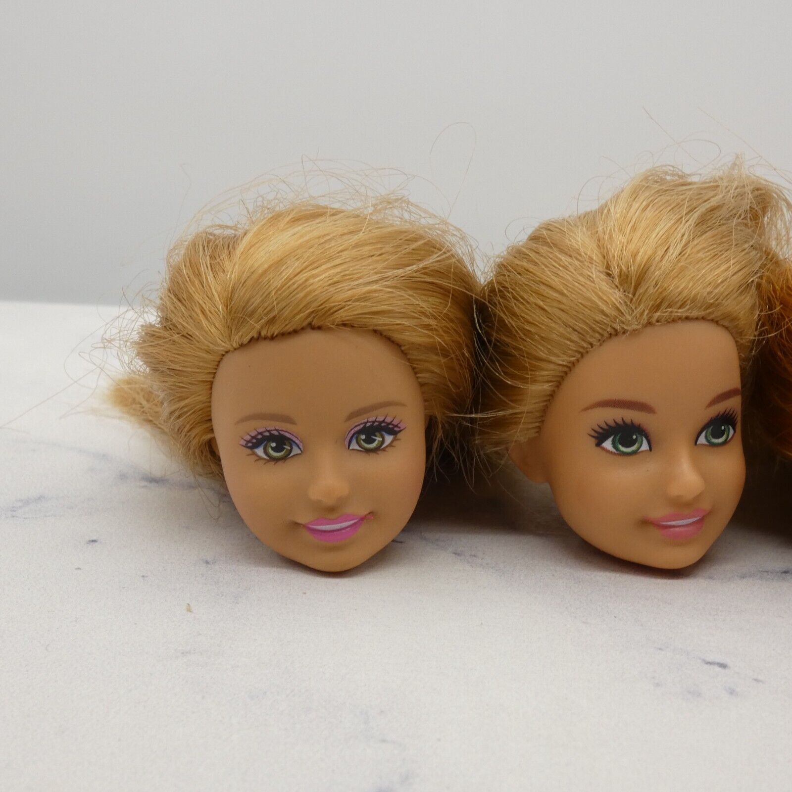 Barbie Sister Doll Head Lot of 5 Heads Stacie Face Strawberry Blonde Green Eyes