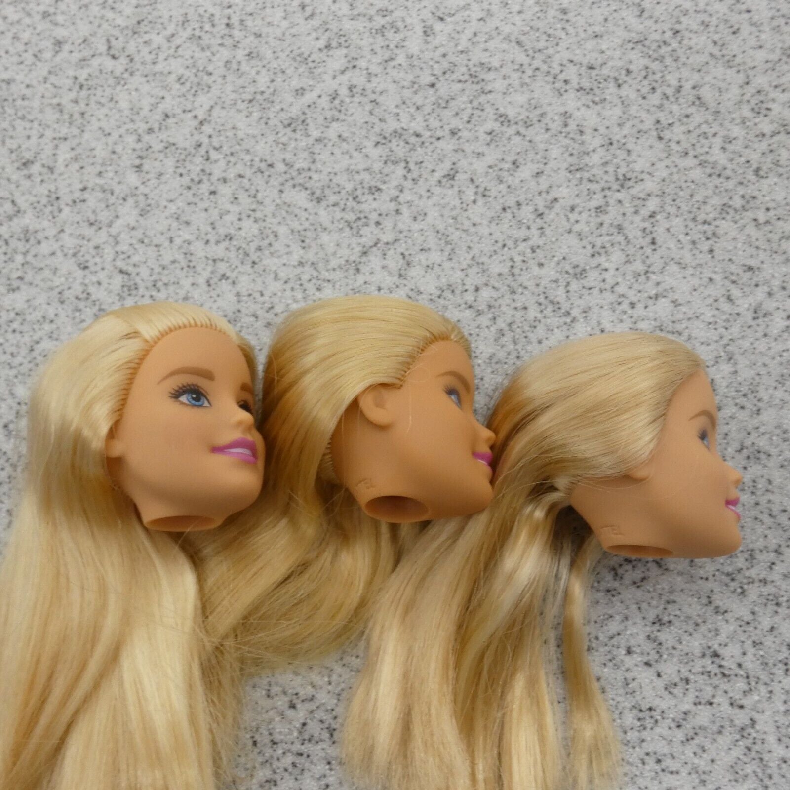 Barbie Doll Head Lot of 3 Millie Face Blonde Blue Eyes Medium Light Skin J292