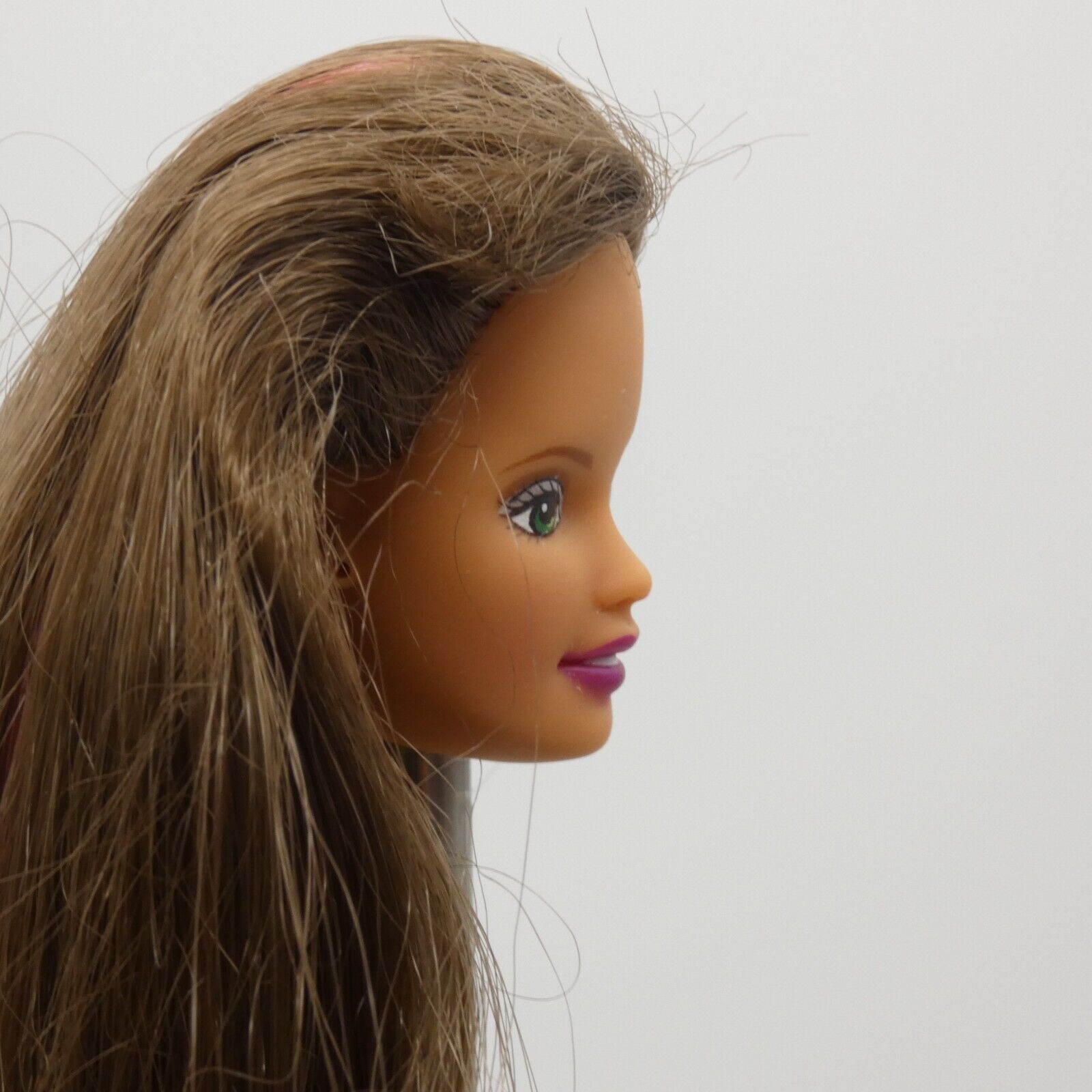 Barbie Happenin Hair Teresa Doll Head Brown Green Pink Hair 1999 Mattel 22884