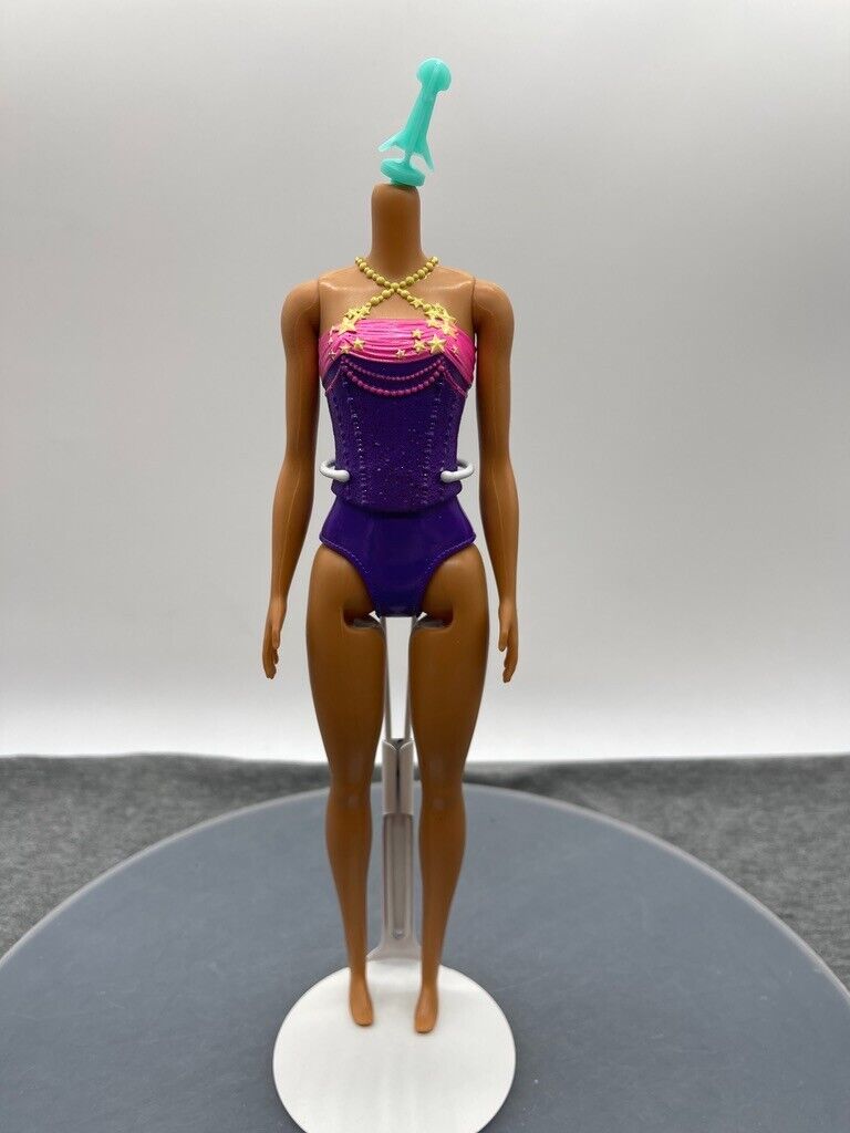 Barbie Dreamtopia Doll Body Only Purple Bodysuit Flat Feet GJK14 Neck Knob