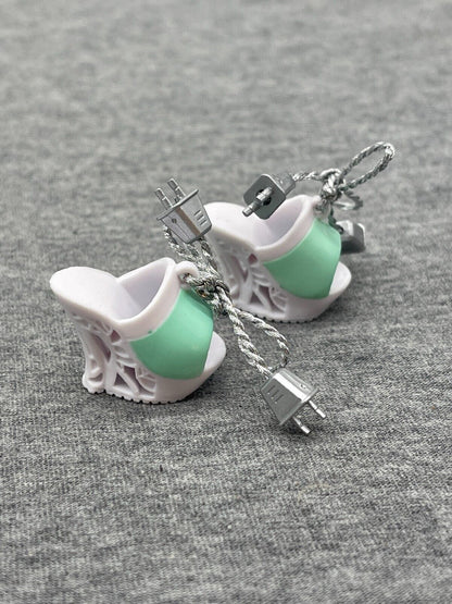 Shadow High Zooey Electra Doll Shoes White Green Heels Series 2 Rainbow High