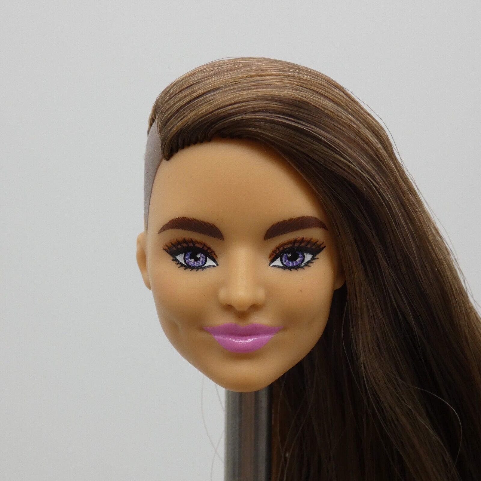 Barbie Extra 9 Doll Head Only Violet Face Brown Hair Shaved Head GYJ28 2021