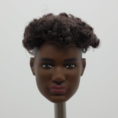 Barbie Looks 25 AA Doll Head Ken Basic Face Dark Skin Rooted Hair HRM17 2024