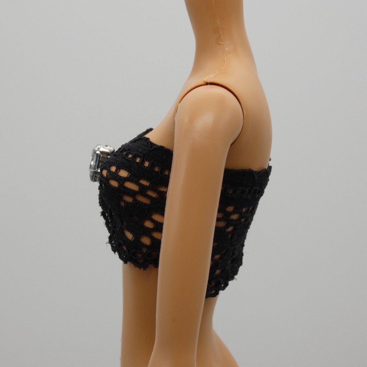 Barbie Doll Size Black Lace Bra With Gem Fits Model Muse And Made To Move