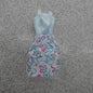 Barbie Doll Size Fashion Dress Blue Tank White Skirt Straps Sleeveless Clone