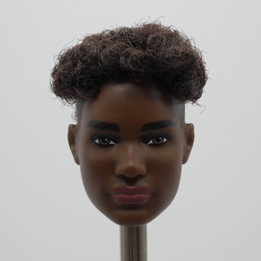 Barbie Looks 25 AA Doll Head Ken Basic Face Dark Skin Rooted Hair HRM17 2024 M1