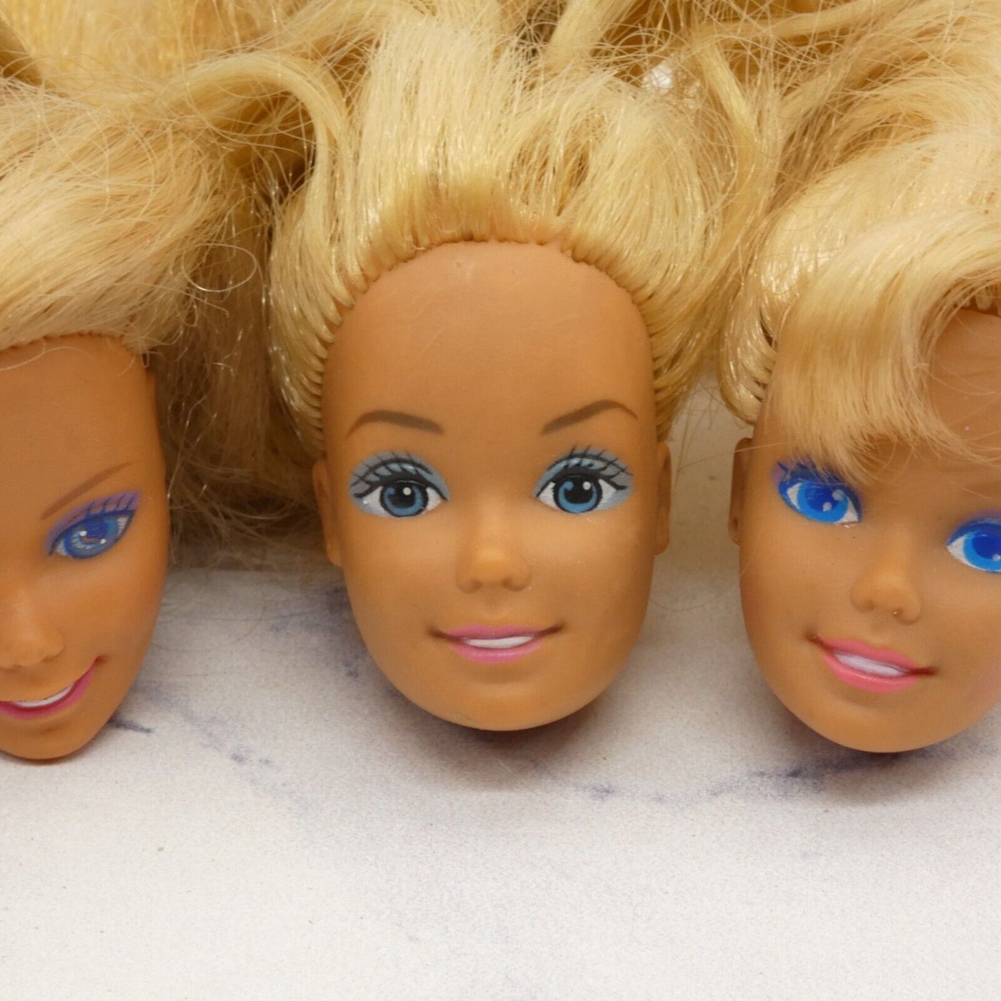 Barbie Doll Head Lot of 3 Heads SuperStar Blonde 80s 90s Medium Light Tan JY6