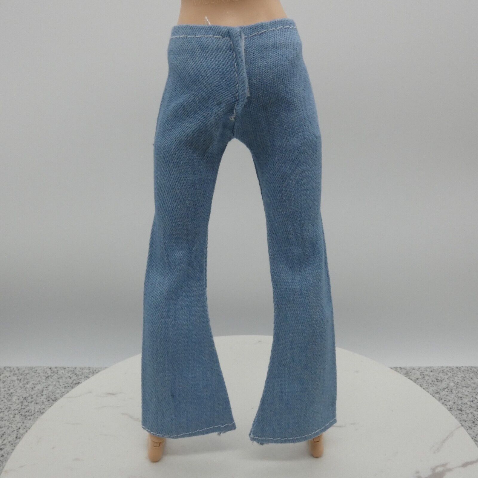 Barbie Doll Size Jeans Light Wash Blue Pants Wide Leg Mid Waist Flare Ankle