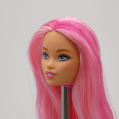 Barbie Dreamtopia Mermaid Doll Head Odile Face Pink Hair Open Mouth 2024 HRR05 B