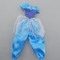 Barbie Doll Size Genie Outfit Blue Silky Puffy Pants Short Sleeve Top Glittery